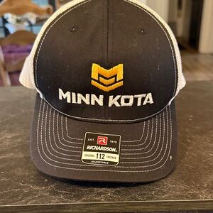 Minn Kota Black and White Adjustable Trucker Hat